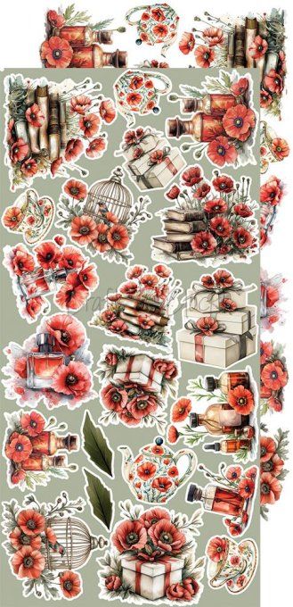 Ensemble de 18 feuilles, 15x30cm, collection : Heart of the sun, Craft O Clock, 250g - Mix