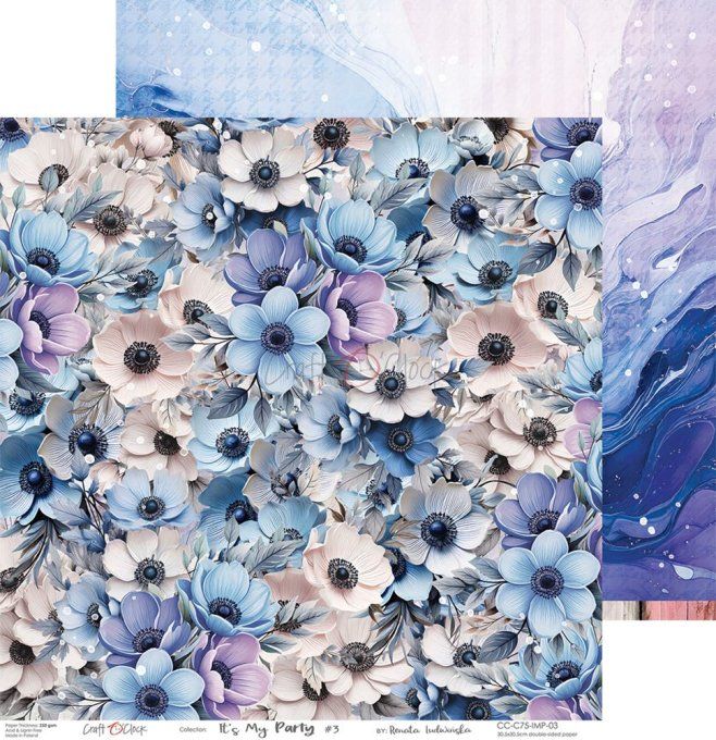 Ensemble de 6 feuilles, 30x30cm, collection : It's my party - Craft O Clock, 250g