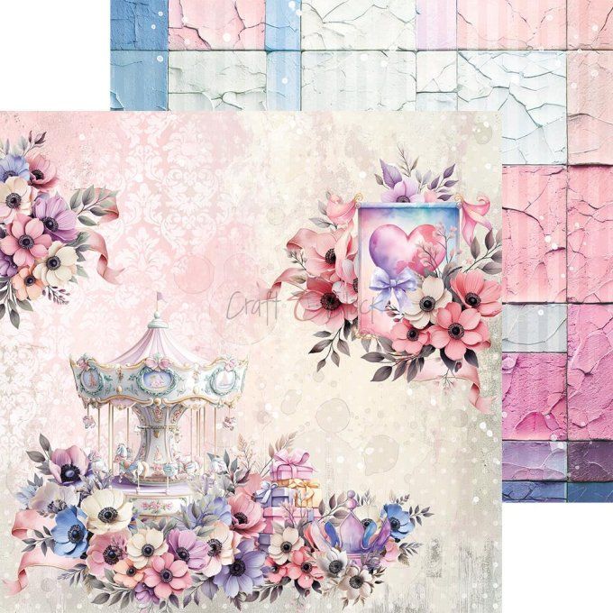 Ensemble de 24 feuilles, 20x20cm, collection : It's my party - Craft O Clock, 250g