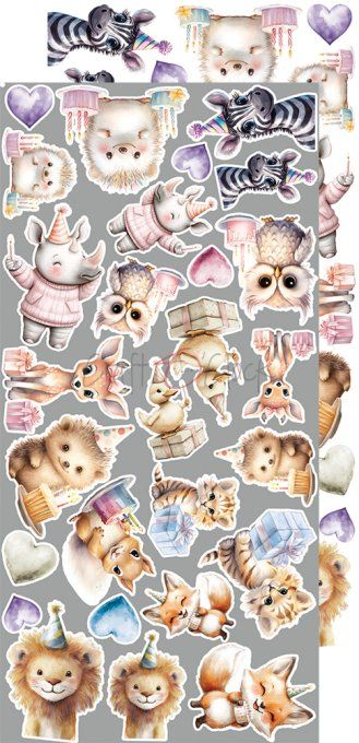 Ensemble de 18 feuilles, 15x30cm, collection : It's my party, Craft O Clock, 250g