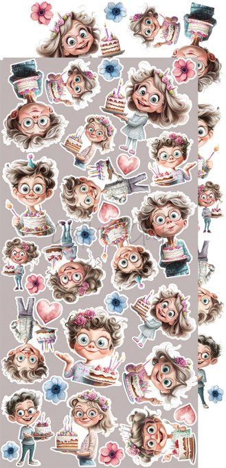 Ensemble de 18 feuilles, 15x30cm, collection : It's my party, Craft O Clock, 250g - mix