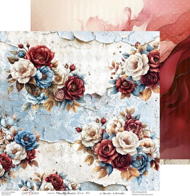 Ensemble de 6 feuilles, 30x30cm, collection : Mindfulness time - Craft O Clock, 250g 