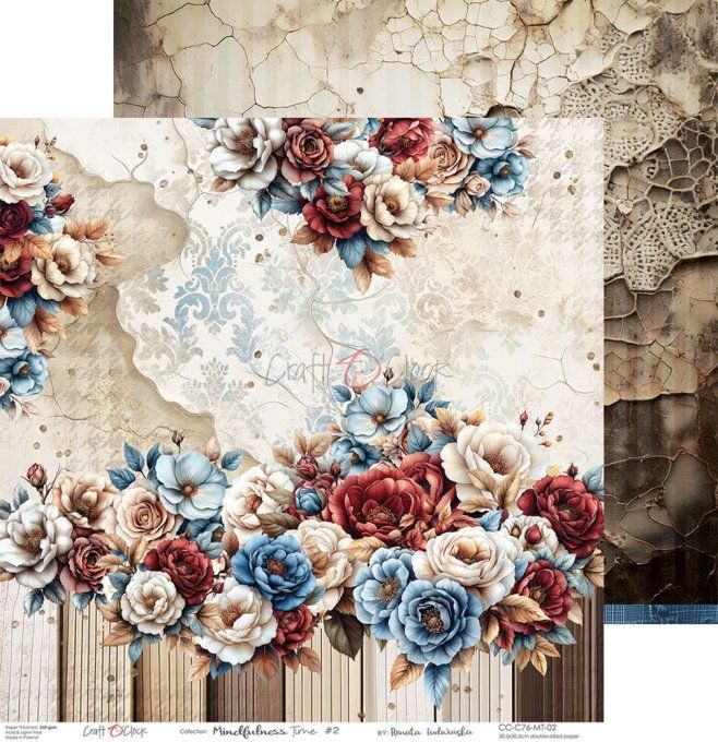 Ensemble de 6 feuilles, 30x30cm, collection : Mindfulness time - Craft O Clock, 250g 