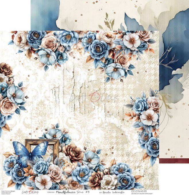 Ensemble de 6 feuilles, 30x30cm, collection : Mindfulness time - Craft O Clock, 250g 