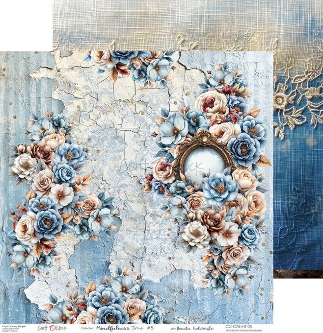 Ensemble de 6 feuilles, 30x30cm, collection : Mindfulness time - Craft O Clock, 250g 