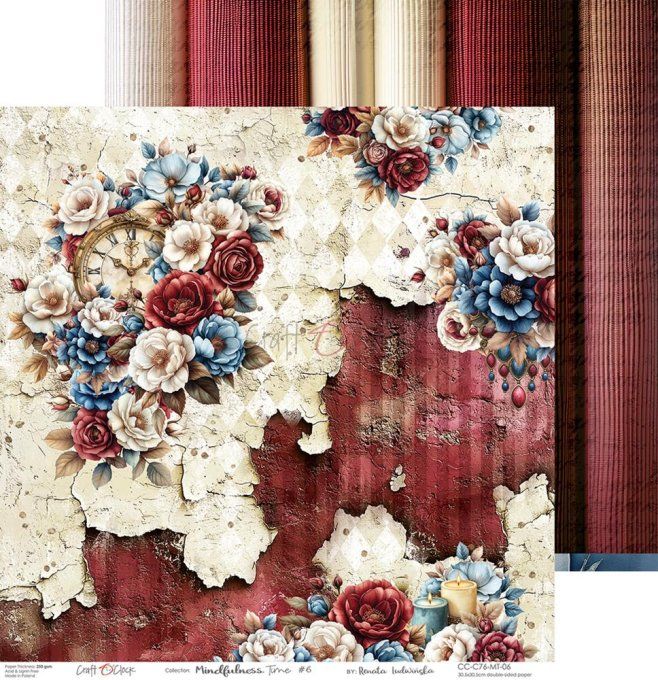 Ensemble de 6 feuilles, 30x30cm, collection : Mindfulness time - Craft O Clock, 250g 