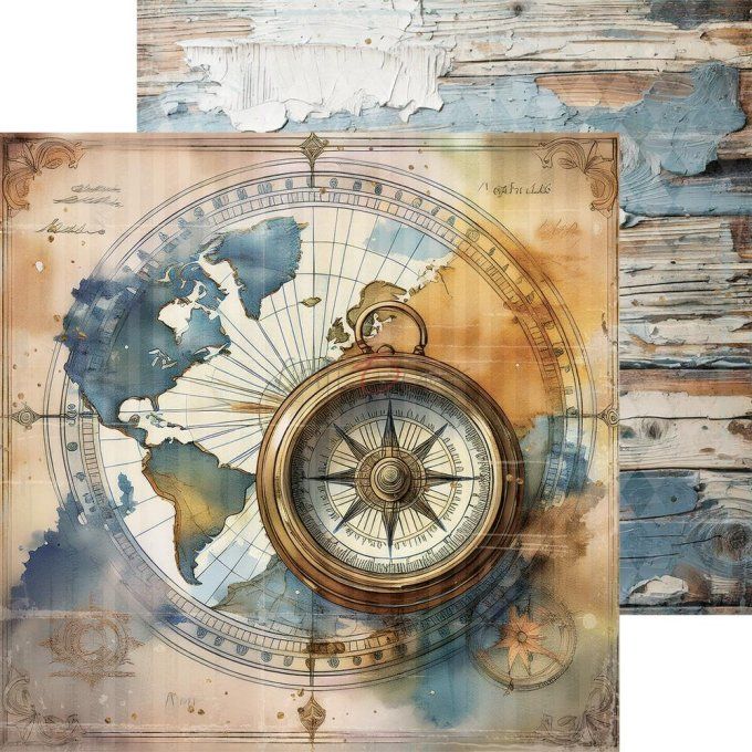 Ensemble de 24 feuilles, 15x15cm, collection : Summer adventures - Craft O Clock, 250g