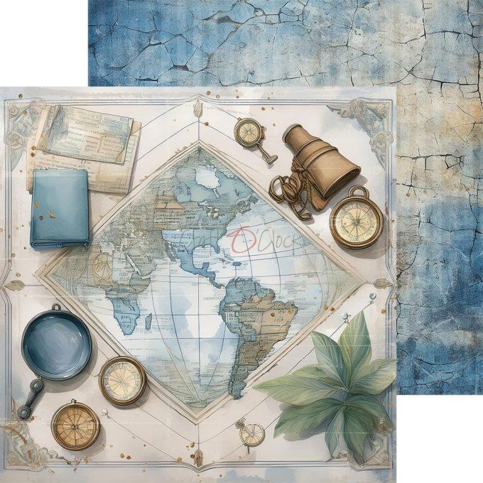 Ensemble de 24 feuilles, 15x15cm, collection : Summer adventures - Craft O Clock, 250g