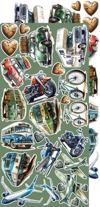 Ensemble de 18 feuilles, 15x30cm, collection : Summer Adventures, Craft O Clock, 250g