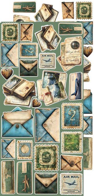 Ensemble de 18 feuilles, 15x30cm, collection : Summer Adventures, Craft O Clock, 250g