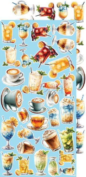 Ensemble de 18 feuilles, 15x30cm, collection : Summer Adventures, Craft O Clock, 250g - Mix