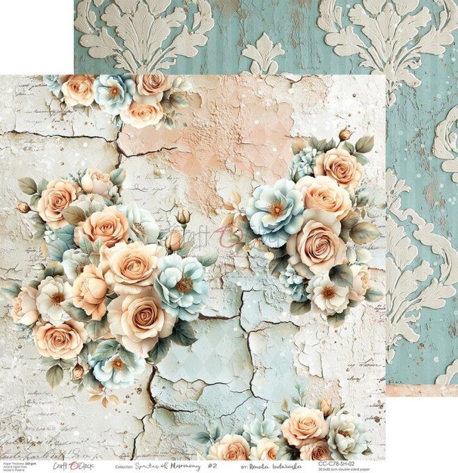 6 feuilles, 30x30cm, collection : Sprites of harmony - Craft O Clock, 250g