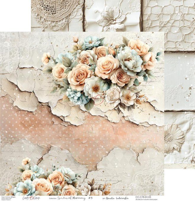6 feuilles, 30x30cm, collection : Sprites of harmony - Craft O Clock, 250g