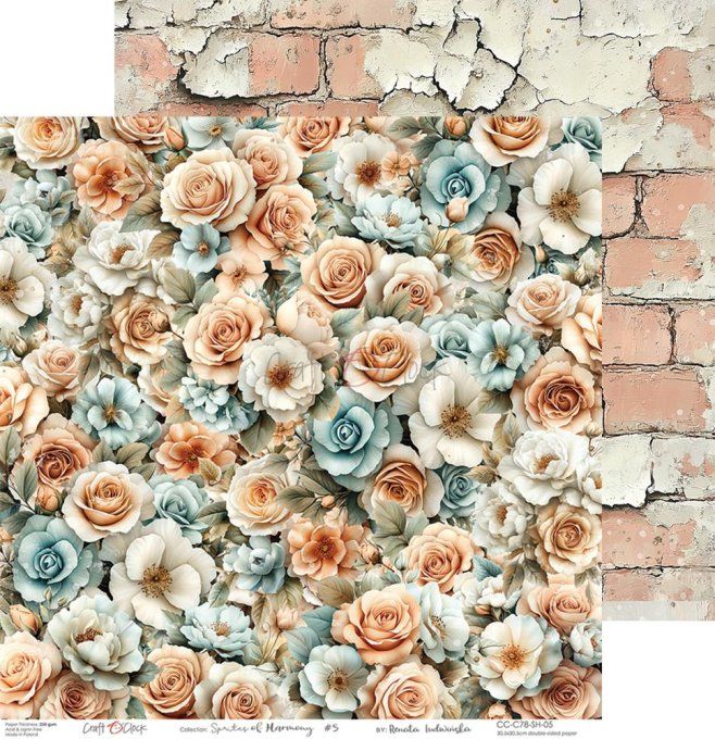 6 feuilles, 30x30cm, collection : Sprites of harmony - Craft O Clock, 250g