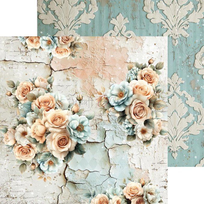 24 feuilles, 20x20cm, collection : Sprites of harmony - Craft O Clock, 250g