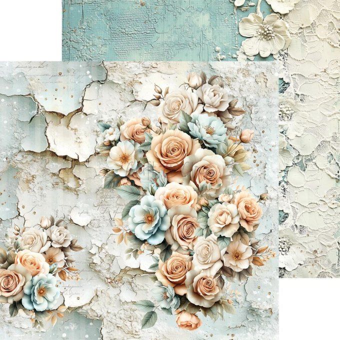 24 feuilles, 20x20cm, collection : Sprites of harmony - Craft O Clock, 250g