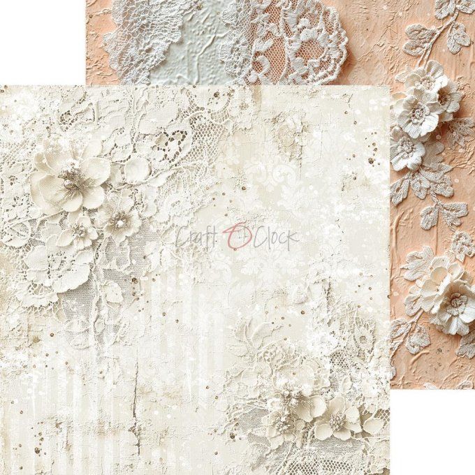 24 feuilles, 20x20cm, collection : Sprites of harmony - Craft O Clock, 250g - Basic paper