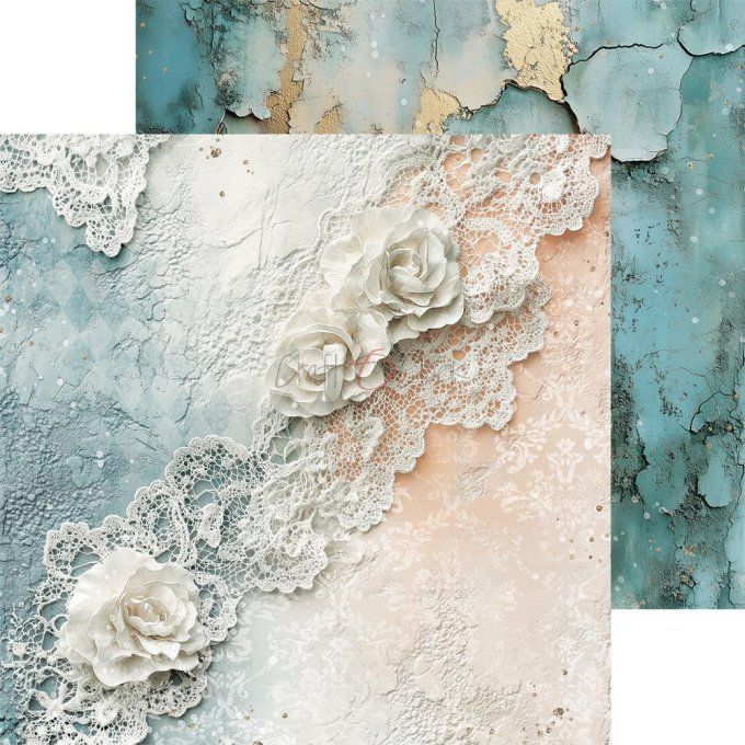 24 feuilles, 20x20cm, collection : Sprites of harmony - Craft O Clock, 250g - Basic paper
