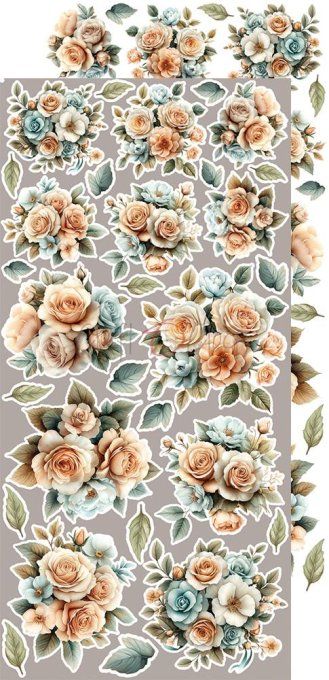 Ensemble de 18 feuilles, 15x30cm, collection : Sprites of harmony, Craft O Clock, 250g