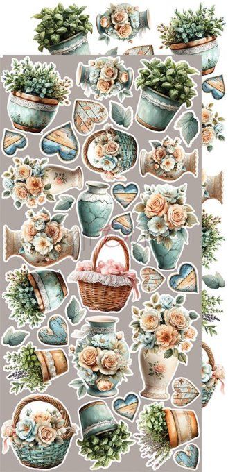 Ensemble de 18 feuilles, 15x30cm, collection : Sprites of harmony, Craft O Clock, 250g