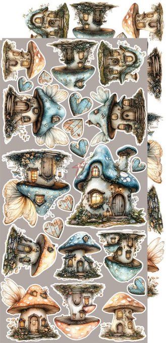 Ensemble de 18 feuilles, 15x30cm, collection : Sprites of harmony, Craft O Clock, 250g
