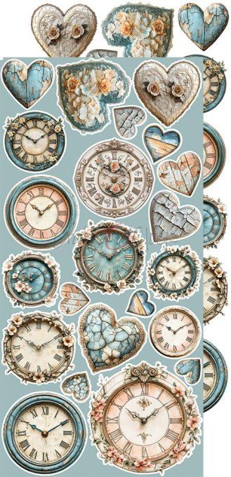 Ensemble de 18 feuilles, 15x30cm, collection : Sprites of harmony, Craft O Clock, 250g