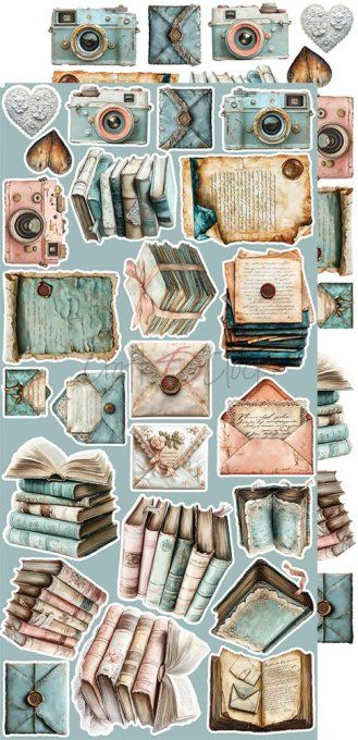 Ensemble de 18 feuilles, 15x30cm, collection : Sprites of harmony, Craft O Clock, 250g