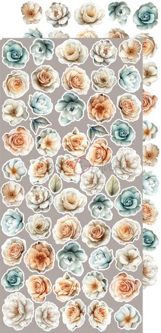Ensemble de 18 feuilles, 15x30cm, collection : Sprites of harmony, Craft O Clock, 250g - Mix