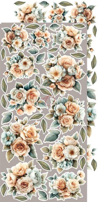 Ensemble de 18 feuilles, 15x30cm, collection : Sprites of harmony, Craft O Clock, 250g - Mix