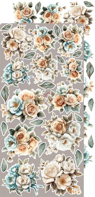 Ensemble de 18 feuilles, 15x30cm, collection : Sprites of harmony, Craft O Clock, 250g - Mix