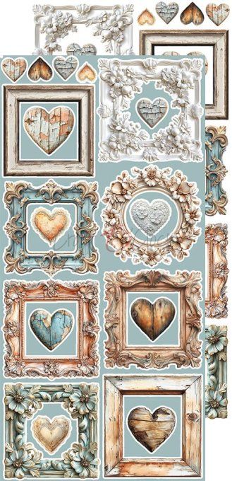Ensemble de 18 feuilles, 15x30cm, collection : Sprites of harmony, Craft O Clock, 250g - Mix
