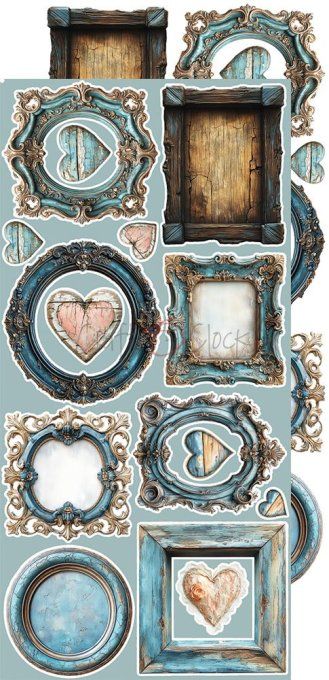 Ensemble de 18 feuilles, 15x30cm, collection : Sprites of harmony, Craft O Clock, 250g - Mix