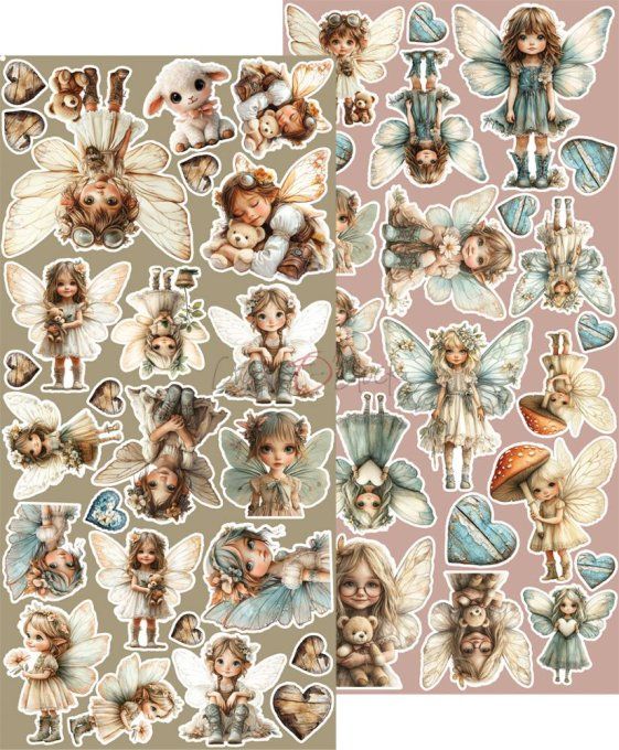 Ensemble de 18 feuilles, 15x30cm, collection : Sprites of harmony, Craft O Clock, 250g