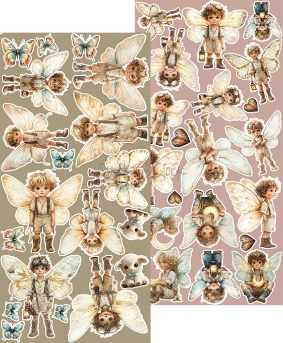 Ensemble de 18 feuilles, 15x30cm, collection : Sprites of harmony, Craft O Clock, 250g