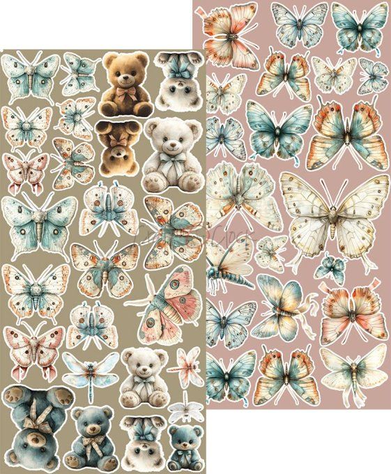 Ensemble de 18 feuilles, 15x30cm, collection : Sprites of harmony, Craft O Clock, 250g