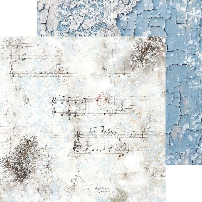 Ensemble de 24 feuilles, 20x20cm, collection : Jolly season - Craft O Clock, 250g - Basic paper