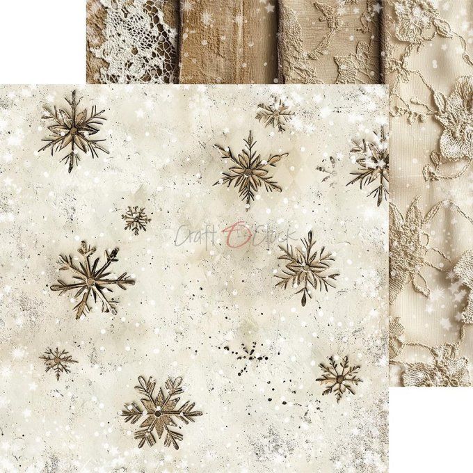 Ensemble de 24 feuilles, 20x20cm, collection : Jolly season - Craft O Clock, 250g - Basic paper