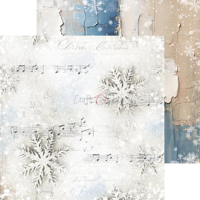 Ensemble de 24 feuilles, 20x20cm, collection : Jolly season - Craft O Clock, 250g - Basic paper