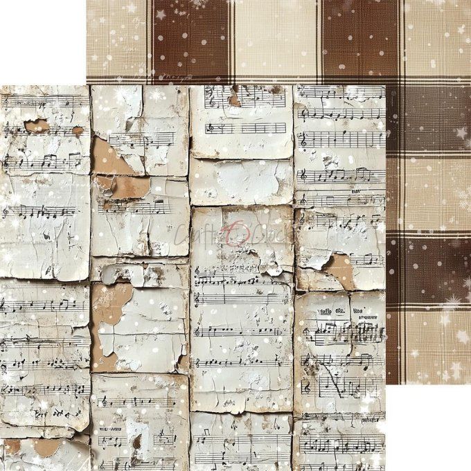 Ensemble de 24 feuilles, 20x20cm, collection : Jolly season - Craft O Clock, 250g - Basic paper