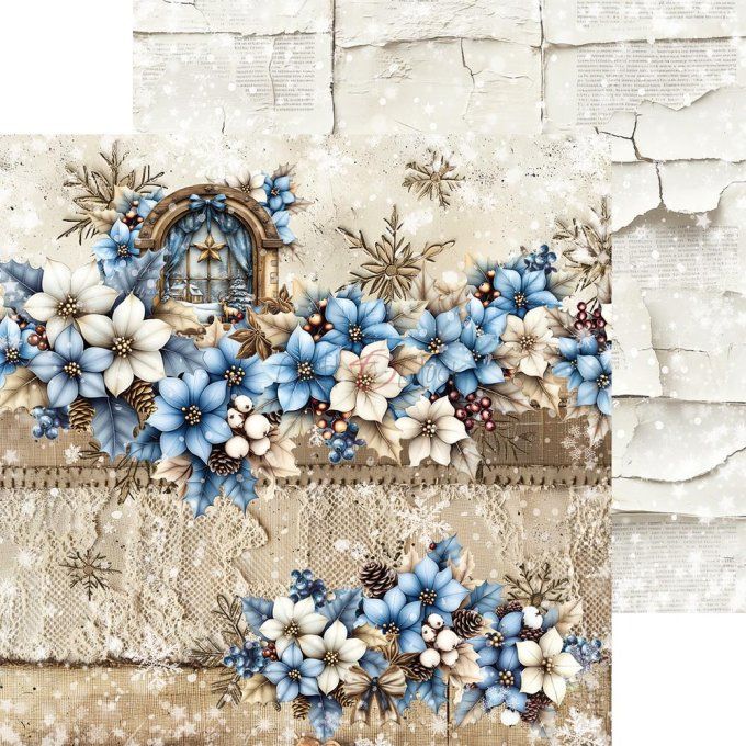 Ensemble de 24 feuilles, 20x20cm, collection : Jolly season - Craft O Clock, 250g - Mix