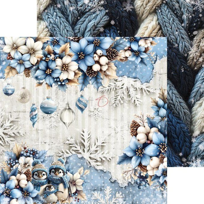 Ensemble de 24 feuilles, 20x20cm, collection : Jolly season - Craft O Clock, 250g - Mix