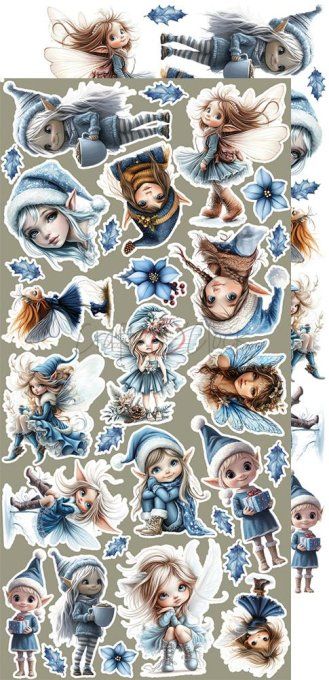 Ensemble de 18 feuilles, 15x30cm, collection : Jolly season, Craft O Clock, 250g