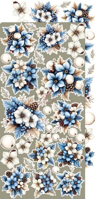 Ensemble de 18 feuilles, 15x30cm, collection : Jolly season, Craft O Clock, 250g - Mix