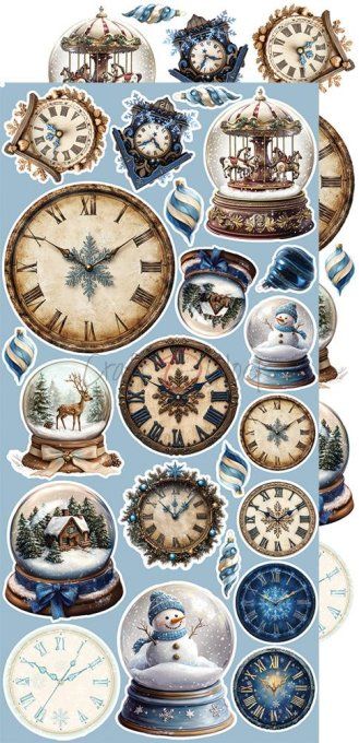 Ensemble de 18 feuilles, 15x30cm, collection : Jolly season, Craft O Clock, 250g - Mix