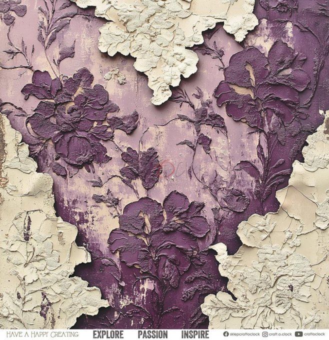 6 feuilles, 30x30cm, collection : Plum & Caramel - Craft O Clock, 250g