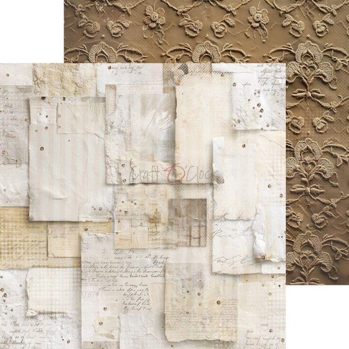 24 feuilles, 20x20cm, collection : Plum & Caramel - Craft O Clock, 250g - Basic paper