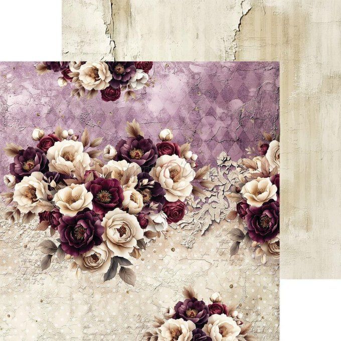 24 feuilles, 20x20cm, collection : Plum & Caramel - Craft O Clock, 250g - Mix