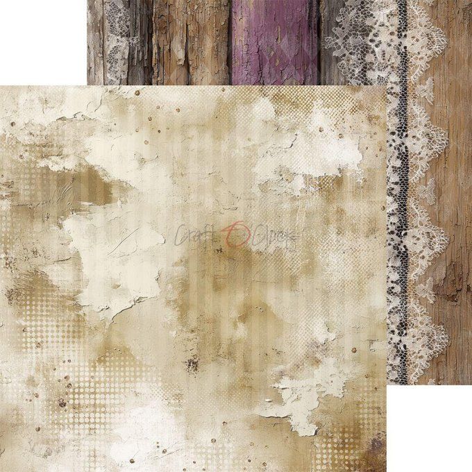 24 feuilles, 20x20cm, collection : Plum & Caramel - Craft O Clock, 250g - Mix