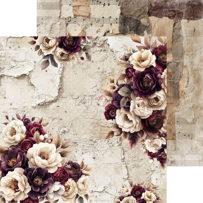 24 feuilles, 15x15cm, collection : Plum & Caramel - Craft O Clock, 250g