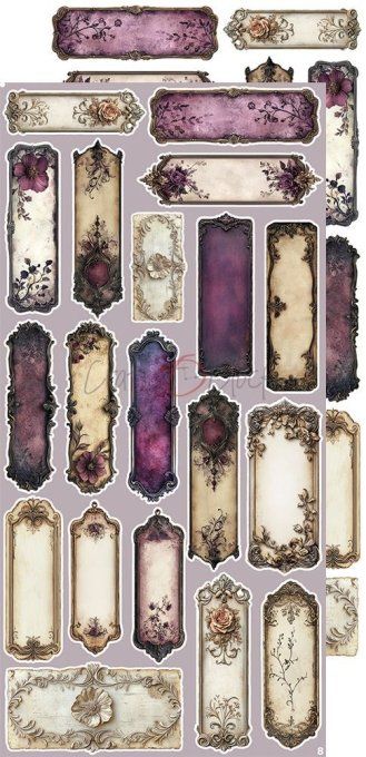 Ensemble de 18 feuilles, 15x30cm, collection : Plum & Caramel, Craft O Clock, 250g